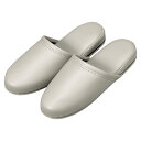 【まとめ買い10個セット品】 オーミケンシ 抗菌レザー調スリッパ 36053 ホワイトグレー 10足【ECJ】(3)