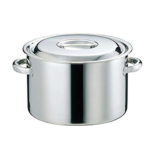 EBM 18-8 半寸胴鍋(目盛付)33cm 手付【おでん用鍋 業務用半寸胴鍋 料理 業務用パスタ鍋 業務用鍋通販】【ECJ】