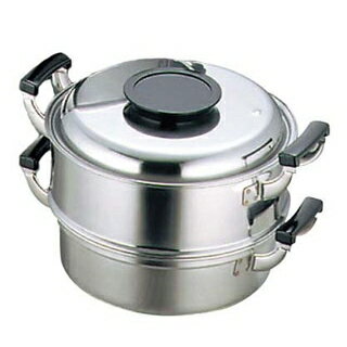 【まとめ買い10個セット品】 モモ 18-0 プレス 丸蒸器 2段 27cm【ECJ】