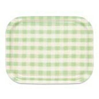 Rトレー ミルキーチェック(L)グリーン(ノンスリップ加工)【ECJ】