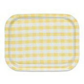【まとめ買い10個セット品】 Rトレー ミルキーチェック(L)イエロー(ノンスリップ加工)【ECJ】