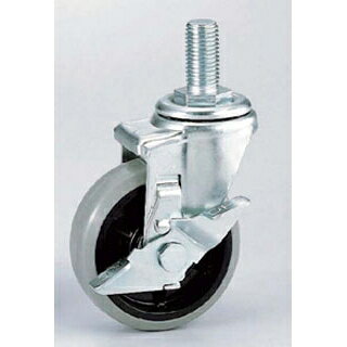 【まとめ買い10個セット品】 ラック用ウレタンキャスター CU-100(ストッパー付)【ECJ】