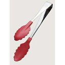 【まとめ買い10個セット品】 抗菌耐熱カラートング 中 レッド 25cm【ECJ】