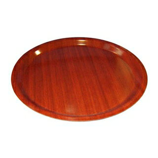 【まとめ買い10個セット品】 ユーロラミネートトレー 丸 CA3200E73 マホガニー【ECJ】