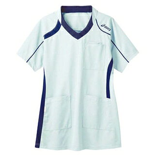 【まとめ買い10個セット品】 アシックス メディカルウェア CHM301-0709 ミント×ネイビー LL【ECJ】