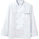 【まとめ買い10個セット品】 コックコート(男女兼用)6-973 白/黒 M【ECJ】
