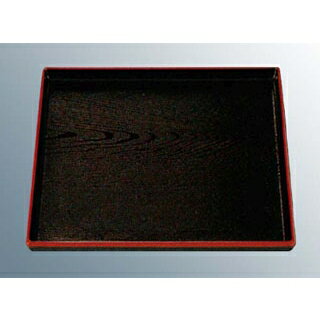 【まとめ買い10個セット品】 正角木目盆 黒天朱 8寸【ECJ】