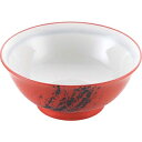 【まとめ買い10個セット品】 磁器 中華食器 赤釉筆流し 高台丼 6.5寸【ECJ】