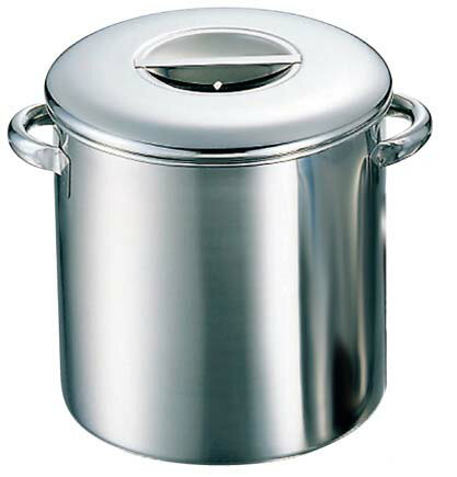 K 18-8 内蓋式 キッチンポット 目盛付 30cm 手付【キッチンポット 丸型】【ECJ】