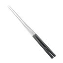 【まとめ買い10個セット品】本焼ステンレス黒合板六角柄盛箸 180mm【 頑丈 長持ち 】【ECJ】