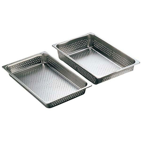 【まとめ買い10個セット品】18-8 穴明ホテルパン 1/2 100mm 2124P【ECJ】