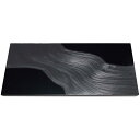 漆黒刷毛目 黒 長角トレー 黒漆流水 500×250×12mm【ECJ】