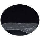 漆黒刷毛目 黒 丸トレー 黒漆流水 φ300×12mm【ECJ】