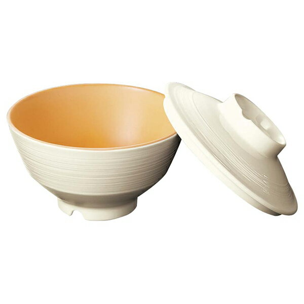 【まとめ買い10個セット品】レンジアップメラミン食器 飯碗 中(蓋)アイボリー A104CRI【ECJ】