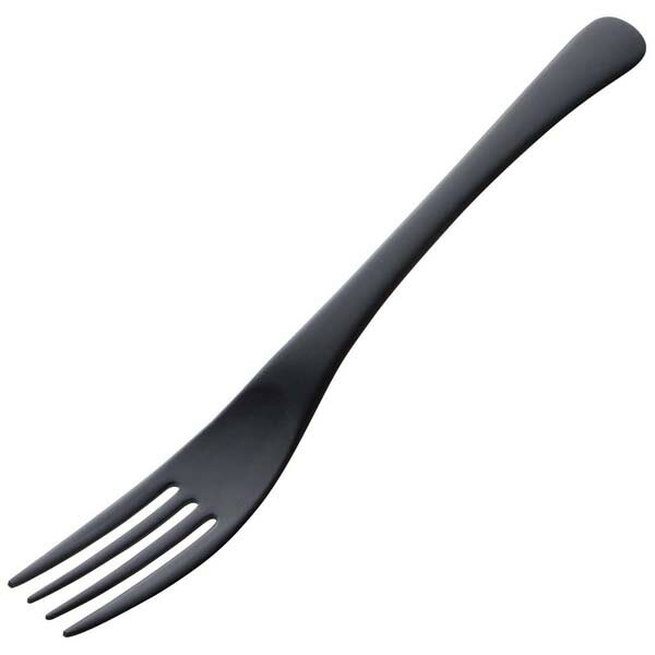 【まとめ買い10個セット品】アルミ デザートフォーク アルマイト ブラック加工(1個箱)【ECJ】