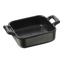 【まとめ買い10個セット品】レヴォル ベルキュイジーヌ ミニスクエアディッシュ浅型 ブラック 647566【ECJ】(3)