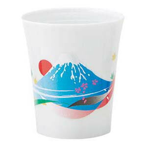 【まとめ買い10個セット品】温感白カップ 富士山 中 B52-04【ECJ】