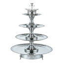 【SW 18-8回転4段オードブルスタンド 手動式】【厨房器具 製菓道具 飲食店】【ECJ】