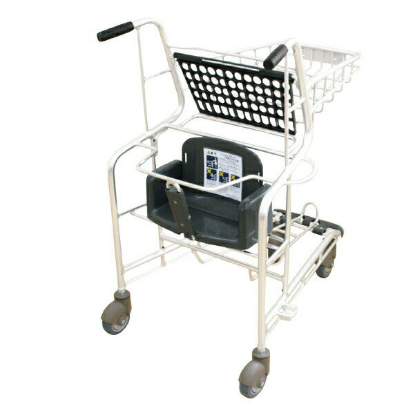 アルミ製ショッピングカートチャイルドシート付き1台 61-551-54-1【店舗運営用品 店内・店外備品 ショ..
