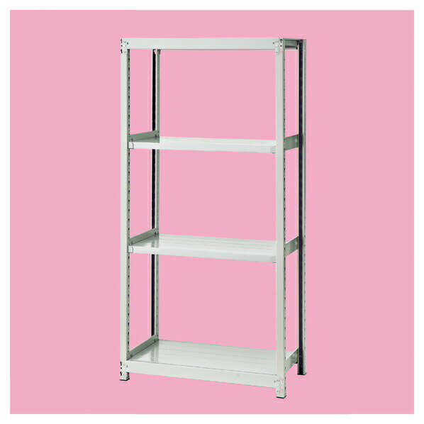 中軽量ボルトレスラック 4段 W120×D45cm 棚ライン入り 61-433-79-3【店舗運営用品 在庫場用品 在庫ラック 中軽量ボルトレスラック 200kg/段 4段 H180cm）】【ECJ】
