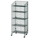 5段ネットラックW92×H150cm 黒 61-436-33-4【店舗什器 ネット什器 ネットラック ネットラック ネット棚展開 W92cm】【ECJ】