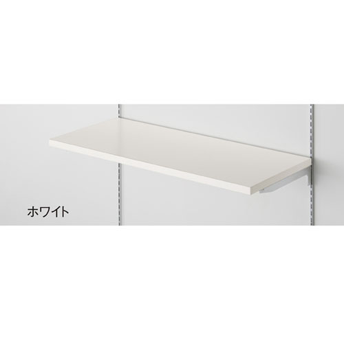 商品の仕様●表面にメラミン樹脂を含浸させ、熱圧加工をしているため、表面硬度が堅くキズが付きにくい木棚です。耐熱性・耐摩耗性・耐汚染性に優れており、また、木口面(厚み面)は厚手(2mm)の樹脂テープを採用し、面取り処理を施し角部の安全性にも配慮しています。●サイズ：W89.8×D35cm●棚厚：26mm●素材・加工：棚：木製 低圧メラミン化粧板 ブラケット：スチール製 クロームメッキ●耐荷重：30kg●スリット芯々：58.8/88.8cm兼用※商品画像はイメージです。複数掲載写真も、商品は単品販売です。予めご了承下さい。※商品の外観写真は、製造時期により、実物とは細部が異なる場合がございます。予めご了承下さい。※色違い、寸法違いなども商品画像には含まれている事がございますが、全て別売です。ご購入の際は、必ず商品名及び商品の仕様内容をご確認下さい。※原則弊社では、お客様都合（※色違い、寸法違い、イメージ違い等）での返品交換はお断りしております。ご注文の際は、予めご了承下さい。【exp-35-p0072】→お買い得な「まとめ買い10個セット」はこちら