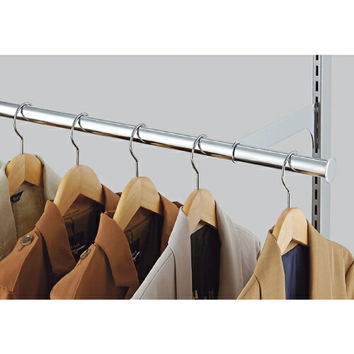スリット芯々58.8cm用貫通式丸バーセット W90cm D30cm 61-41-5-2【システム什器 システムオプション スリット式システムオプションW90cm スリット芯々58.8cm用貫通式丸バーセット W90cm】【ECJ】 [3]