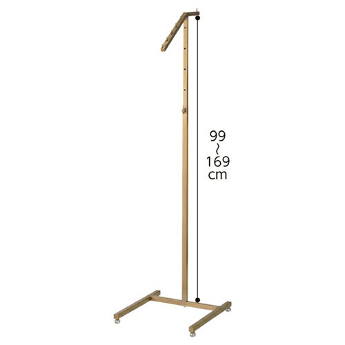 アンティークゴールドハンガー 角パイプ 傾斜ハンガー サイズ:W40×D45×H107〜177cm 材質:スチール製 ゴールド 耐荷重:10kg 61-97-2-1【店舗什器 ハンガーラック T字ハンガーラック アンティークゴールドハンガーラック 角パイプ】【ECJ】 [2]