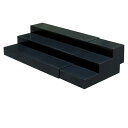 【まとめ買い10個セット品】スライド式3段ディスプレー 黒 61-169-18-2【 演出・ディスプレイ用品 雑貨・小物ディスプレイ ヒナ段タイプ スライド式デ...