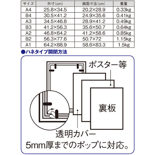 軽量木製ポスターパネル(UVカット) ブラウン A2 5枚 61-220-2-12【サイン・掲示用品 パネル・ボード ポスターフレーム・パネル ポスターパネル】【ECJ】 3
