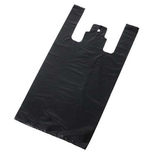 【まとめ買い10個セット品】レジ袋 無地タイプ ブラック厚口 41×68(50)×横マチ19 100