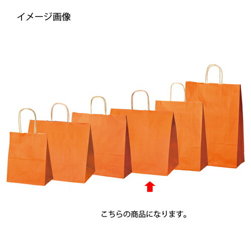 【まとめ買い10個セット品】 カラー手提げ紙袋 オレンジ 34×22×32 200枚【店舗什器 小物 ディスプレー ギフト ラッピング 包装紙 袋 消耗品 店舗備品】【ECJ】