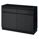 【まとめ買い10個セット品】スチール製収納BOXハイタイプ/カウンターW120 ブラック W120cm ブラック 抽斗&扉&台輪タイプ 61-555-64-2【...