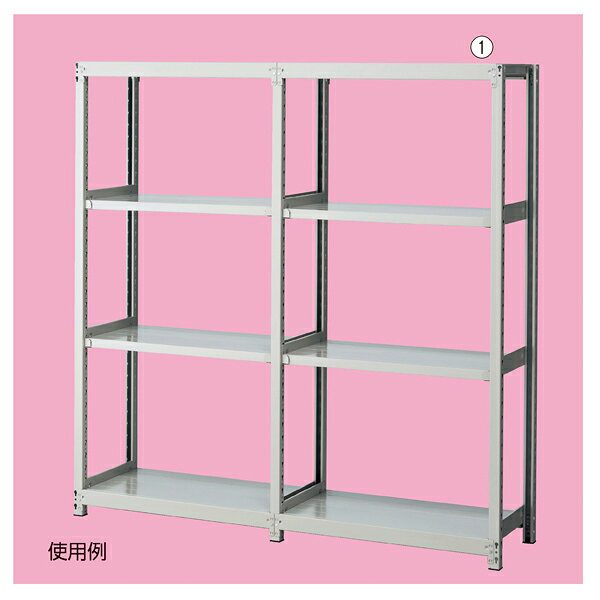 中軽量ボルトレスラック 200kg/段 4段(H180cm) 連結(本体は別売です) W120×D60cm 61-433-80-4【ECJ】 [3]