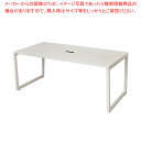 【まとめ買い10個セット品】4ヶ口コンセント付きミーティングテーブルW180×D90cm ホワイト脚 ホワイト 61-794-34-1【ECJ】