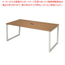 4ヶ口コンセント付きミーティングテーブルW180×D90cm ホワイト脚 ウォルナット 61-794-34-3【ECJ】