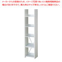 可動棚オープンラック5段 W40cm ホワイト 1台 61-801-65-1【ECJ】