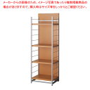 【まとめ買い10個セット品】間仕切りラックミラー付棚4段W60cmナチュラル 1台 61-801-72-2【ECJ】