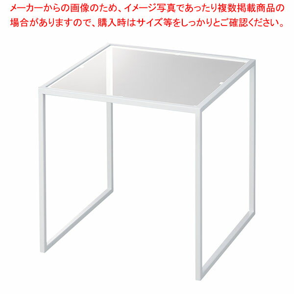 スチール脚コの字ディスプレイ ホワイト30cm角 61-810-26-2【ECJ】