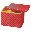 長手紙重 長角紙重 レッドチェック市松 7.0寸(内金紙) 3段【お重 重箱 おせち 正月】【ECJ】