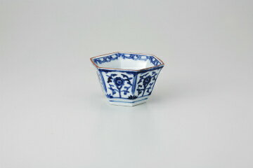 【まとめ買い10個セット品】和食器 染付草花 六角小付 37K140-17 まごころ第37集 【キャンセル/返品不可】【ECJ】