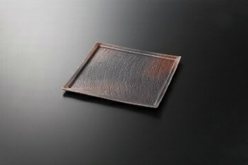 和食器 焼締布目 角8.0皿 37K170-15 まごころ第37集 【キャンセル/返品不可】【ECJ】