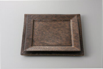 其它 - 和食器 熔岩流 正角8寸皿 37K014-14 まごころ第37集 【キャンセル/返品不可】【ECJ】