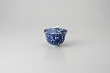 和食器 染付地紋花鳥 小蓋物 37K035-12 まごころ第37集 【キャンセル/返品不可】【ECJ】