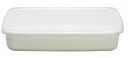 野田琺瑯 White Series レクタングル浅型 Mシール蓋付 WRA-M【ECJ】