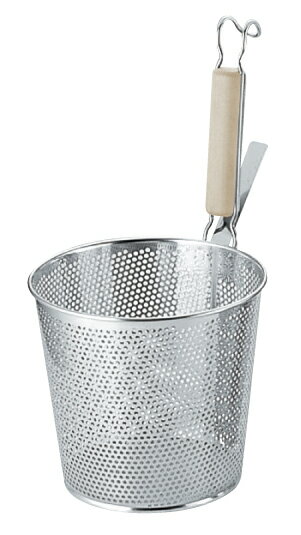 UK18-8パンチング 木柄平底うどん揚げ【ECJ】