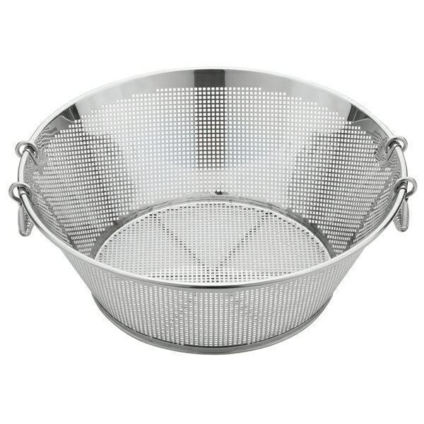 UK18-8パンチング 揚げザル 平底 51cm (角穴)【ECJ】