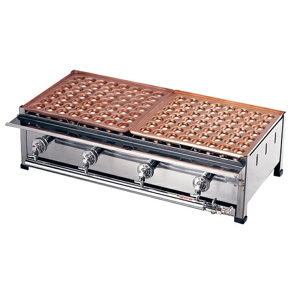 銅たこ焼台 4連セット LP D(36穴x2枚)【ECJ】