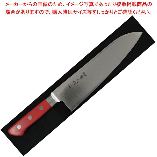 楽天ホームセンターのEC・ジャングル【まとめ買い10個セット品】兼元 INOX 三徳 180mm PC柄（ツバ付） レッド【ECJ】