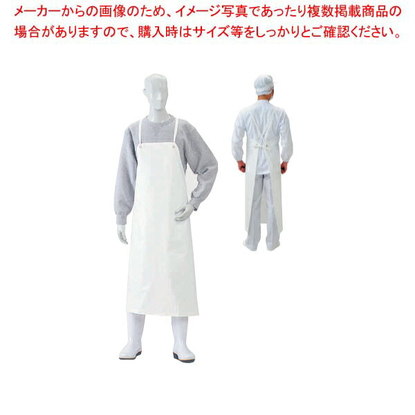 タフライトソフト 胸付前掛 白 M 総丈110cm【ECJ】